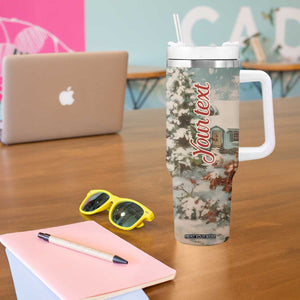 Personalized Snowman Tumbler With Handle with Vintage Style Illustration TS04 Print Your Wear
