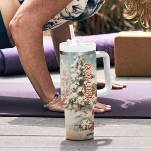 Personalized Snowman Tumbler With Handle with Vintage Style Illustration TS04 Print Your Wear
