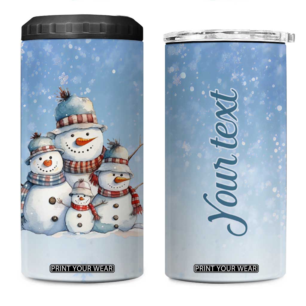 Personalized Snowmen 4 in 1 Can Cooler Tumbler with Festive Holiday Theme TS04 One Size: 16 oz Multicolor Print Your Wear