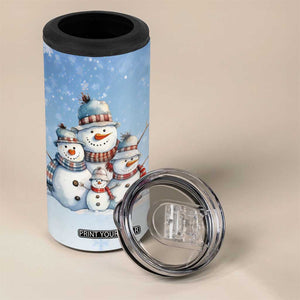 Personalized Snowmen 4 in 1 Can Cooler Tumbler with Festive Holiday Theme TS04 Print Your Wear