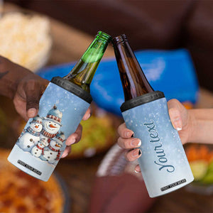 Personalized Snowmen 4 in 1 Can Cooler Tumbler with Festive Holiday Theme TS04 Print Your Wear