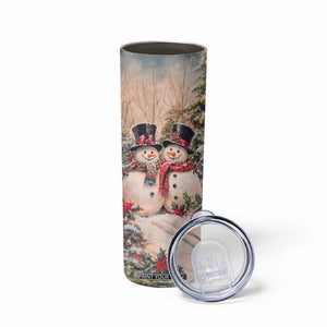 Personalized Snowmen Friends Skinny Tumbler with Whimsical Winter Design TS04 Print Your Wear
