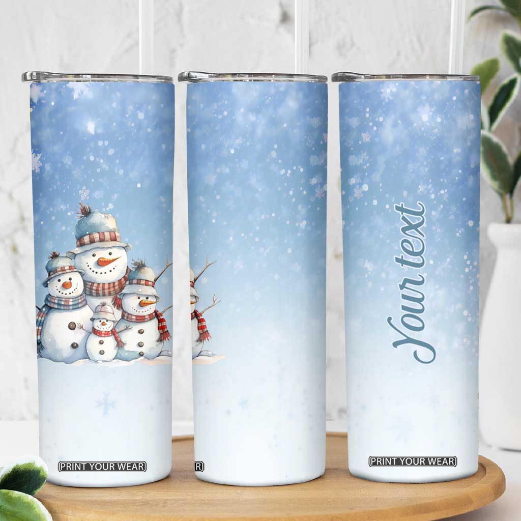 Personalized Snowmen Skinny Tumbler with Festive Holiday Theme TS04 Print Your Wear