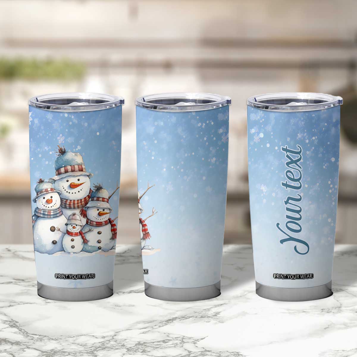 Personalized Snowmen Tumbler Cup with Festive Holiday Theme TS04 Print Your Wear