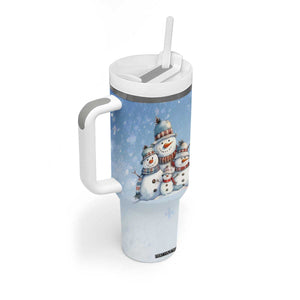 Personalized Snowmen Tumbler With Handle with Festive Holiday Theme TS04 Print Your Wear