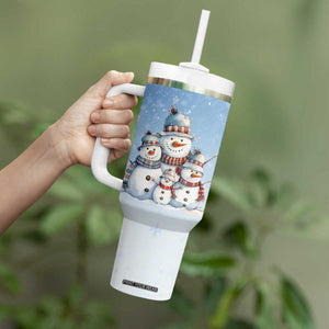 Personalized Snowmen Tumbler With Handle with Festive Holiday Theme TS04 Print Your Wear