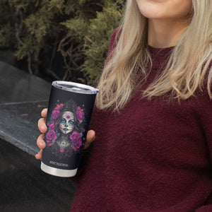 Personalized Sugar Skull Woman Tumbler Cup with Floral Theme TS04 Print Your Wear