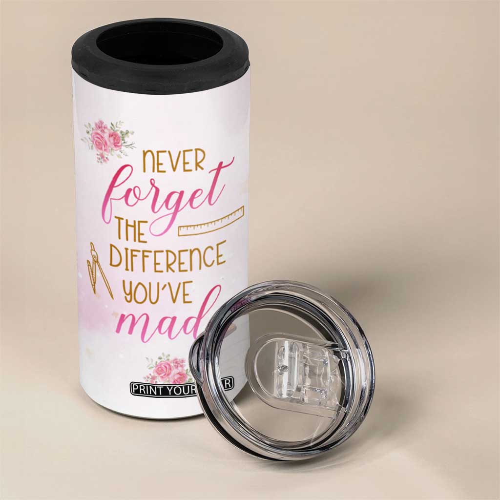 Personalized Teacher 4 in 1 Can Cooler Tumbler Message Never Forget The Difference You Have Made Design TS04 Print Your Wear