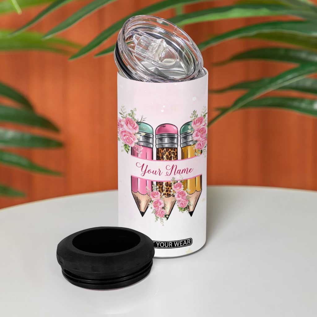 Personalized Teacher 4 in 1 Can Cooler Tumbler Message Never Forget The Difference You Have Made Design TS04 Print Your Wear