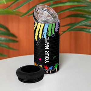 Personalized Teacher 4 in 1 Can Cooler Tumbler Quote It Is A Beautiful Day To Teach Tiny Humans TS04 Print Your Wear