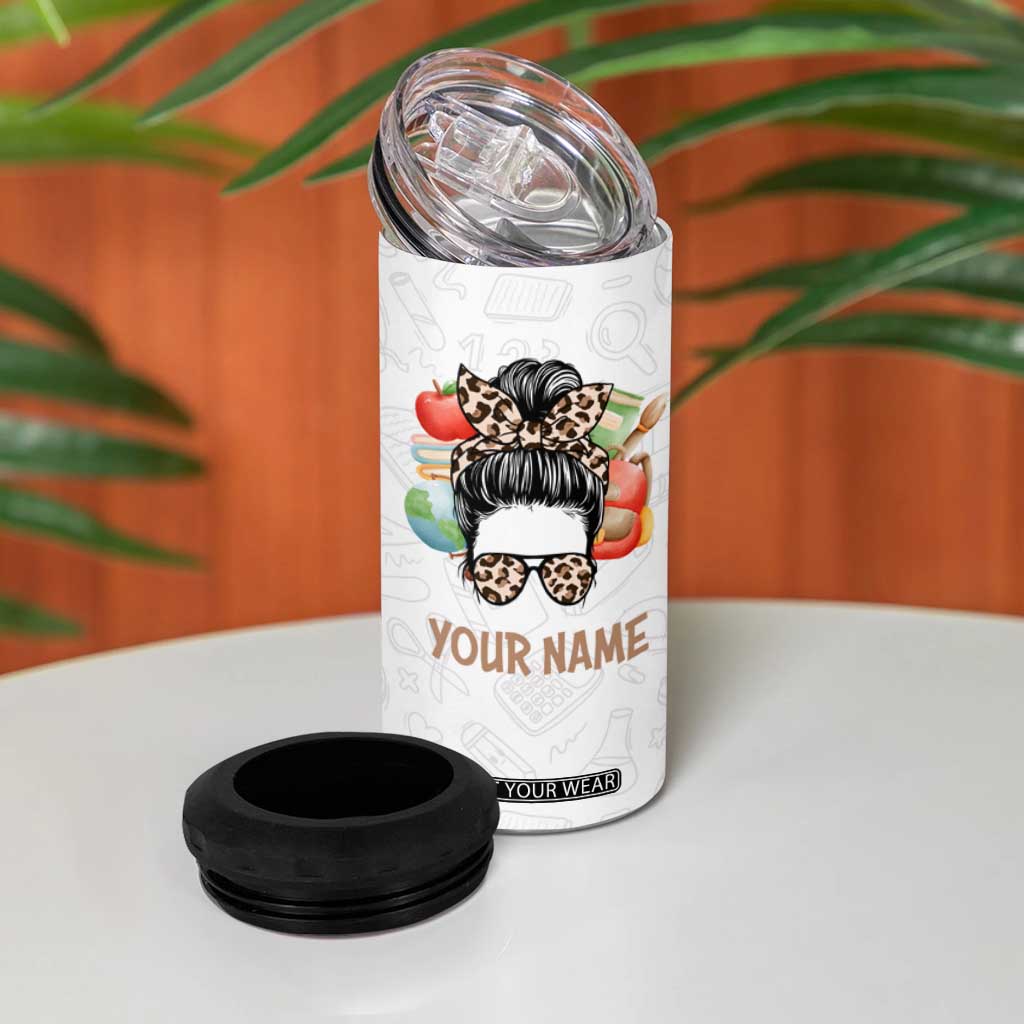 Personalized Teacher 4 in 1 Can Cooler Tumbler Saying Good Teachers Teach Great Teachers Inspire Design TS04 Print Your Wear