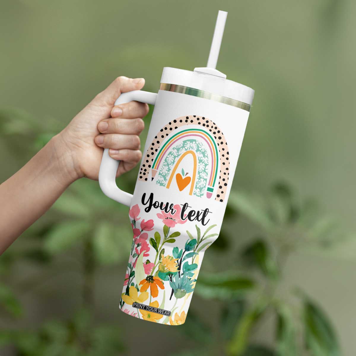 Personalized Teacher Message Tumbler With Handle Teachers Plant Seeds That Grow Forever Design TS04 Print Your Wear