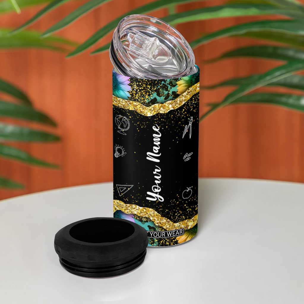 Personalized Teacher Quote 4 in 1 Can Cooler Tumbler It Takes A Lot Of Sparkle To Teach Little Minds TS04 Print Your Wear