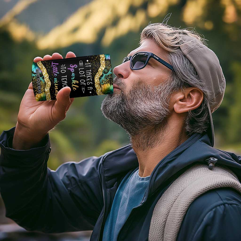 Personalized Teacher Quote 4 in 1 Can Cooler Tumbler It Takes A Lot Of Sparkle To Teach Little Minds TS04 Print Your Wear