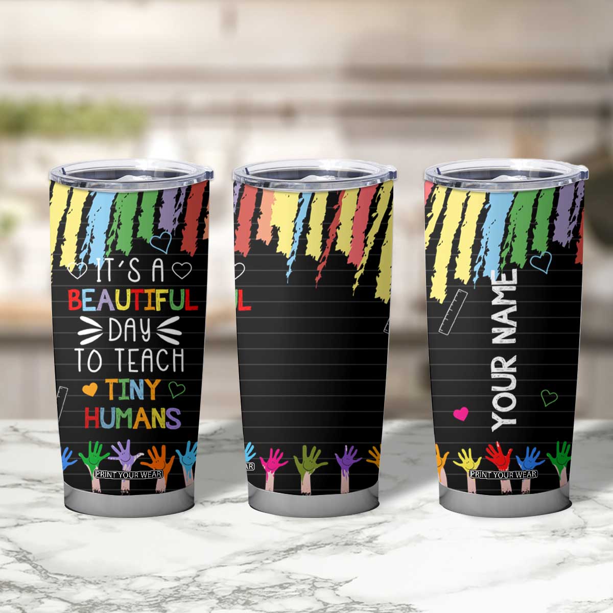 Personalized Teacher Tumbler Cup Quote It Is A Beautiful Day To Teach Tiny Humans TS04 Print Your Wear