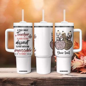 Personalized Teacher Tumbler With Handle Quote A Truly Great Teacher Is Hard to Find Design TS04 Print Your Wear
