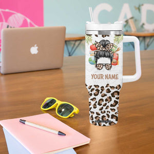 Personalized Teacher Tumbler With Handle Quote Good Teachers Teach Great Teachers Inspire TS04 Print Your Wear