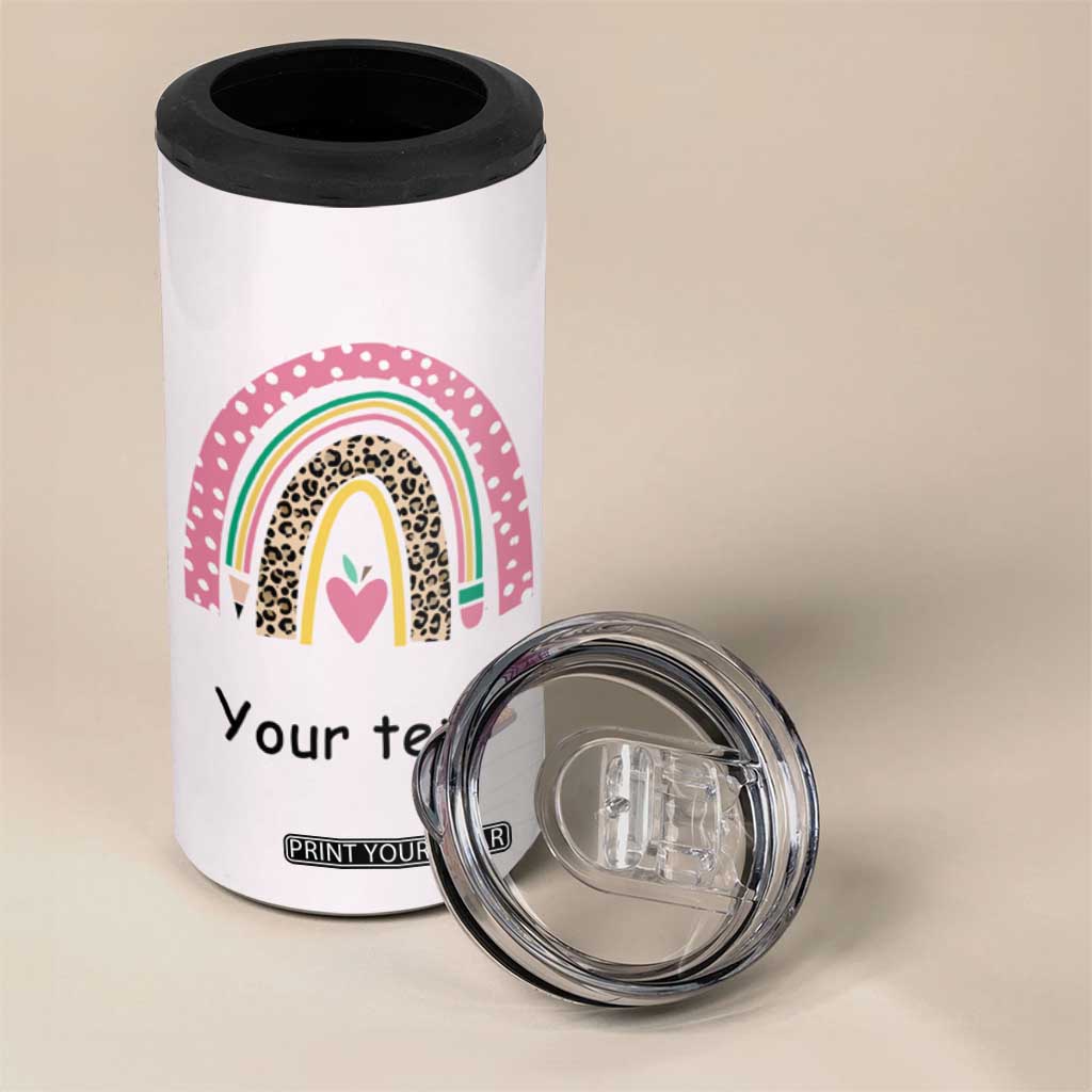 Personalized Teaching Quote 4 in 1 Can Cooler Tumbler Teaching Is A Work Of Heart Typography TS04 Print Your Wear