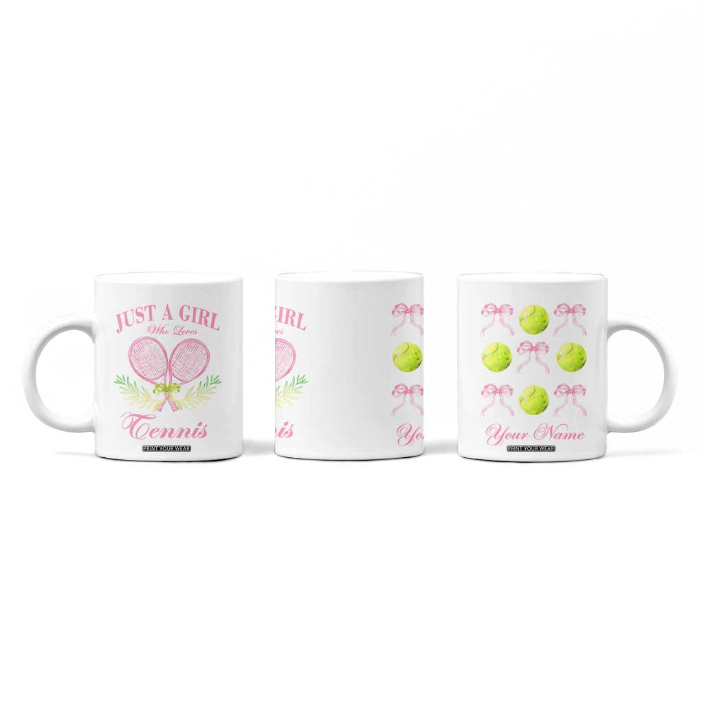 Personalized Tennis Player Coffee Mug Custom Name Just A Girl Who Loves Tennis TB09 Print Your Wear