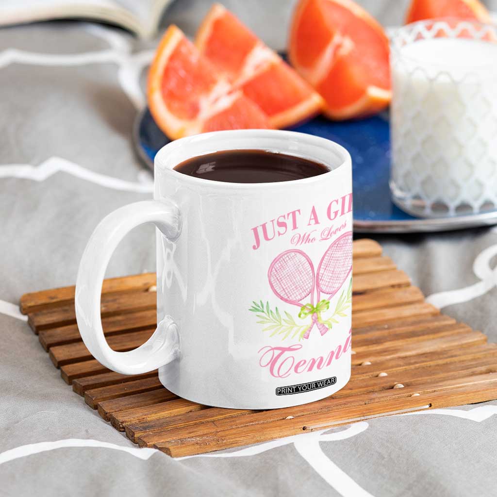 Personalized Tennis Player Coffee Mug Custom Name Just A Girl Who Loves Tennis TB09 Print Your Wear