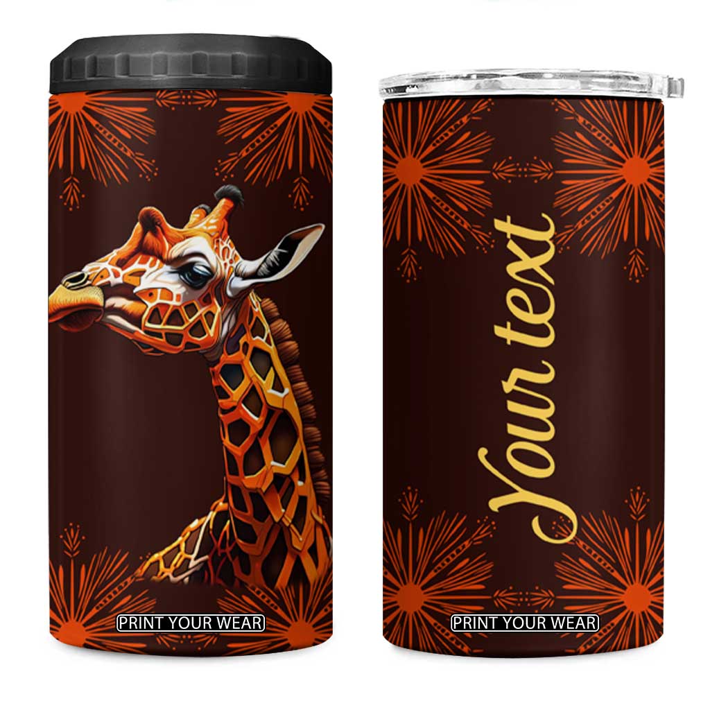 Personalized Tribal Giraffe 4 in 1 Can Cooler Tumbler with Ethnic Pattern Design TS04 One Size: 16 oz Multicolor Print Your Wear