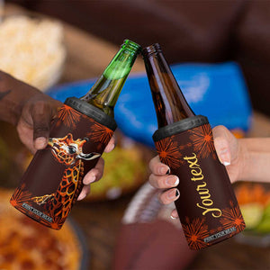 Personalized Tribal Giraffe 4 in 1 Can Cooler Tumbler with Ethnic Pattern Design TS04 Print Your Wear