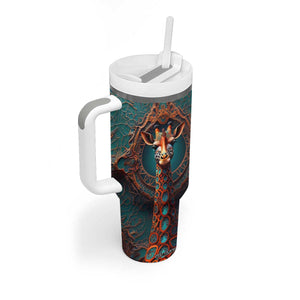 Personalized Tribal Giraffe Tumbler With Handle with Colorful Ethnic Design TS04 Print Your Wear