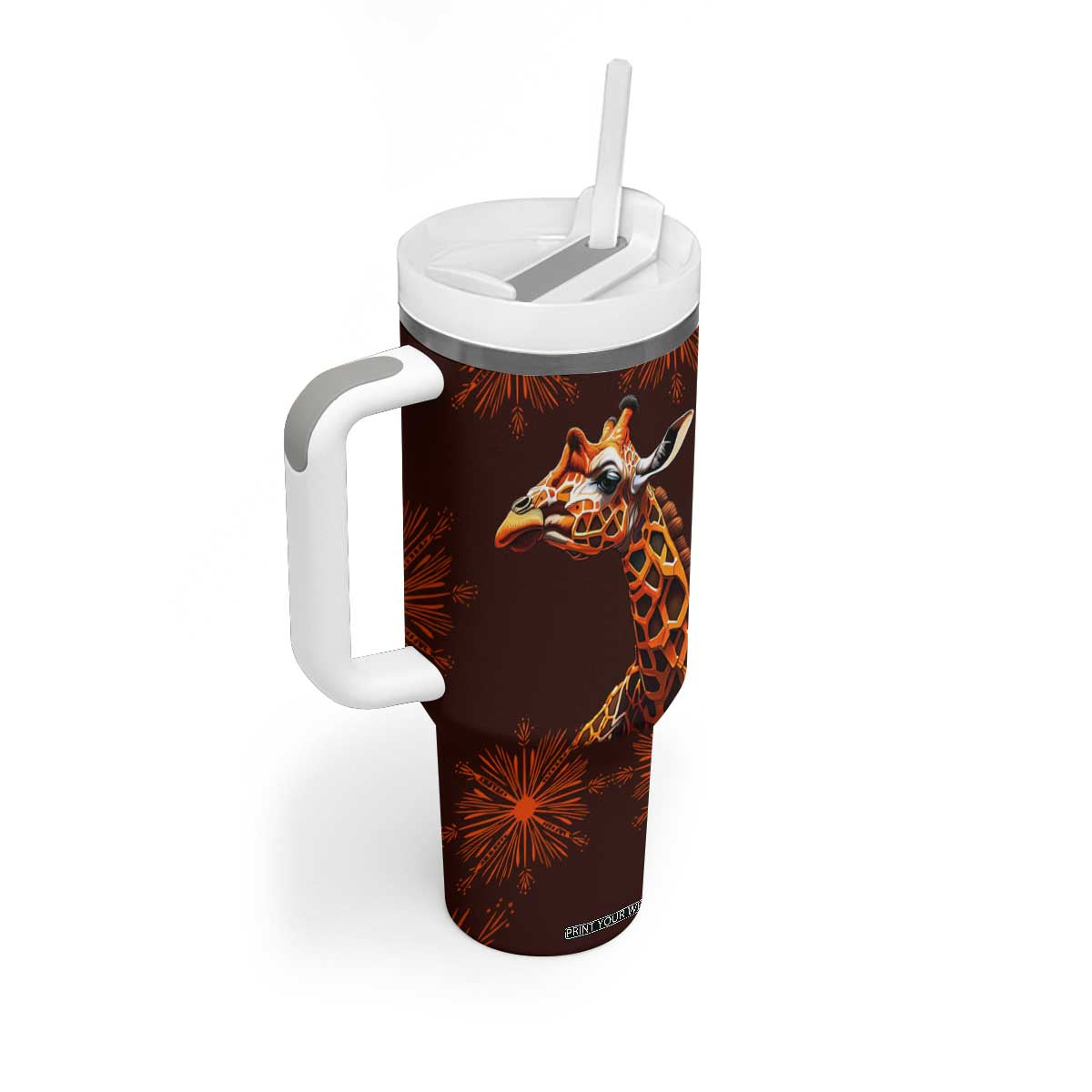 Personalized Tribal Giraffe Tumbler With Handle with Ethnic Pattern Design TS04 Print Your Wear