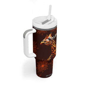 Personalized Tribal Giraffe Tumbler With Handle with Ethnic Pattern Design TS04 Print Your Wear