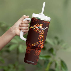Personalized Tribal Giraffe Tumbler With Handle with Ethnic Pattern Design TS04 Print Your Wear