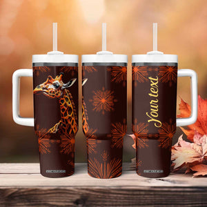 Personalized Tribal Giraffe Tumbler With Handle with Ethnic Pattern Design TS04 Print Your Wear