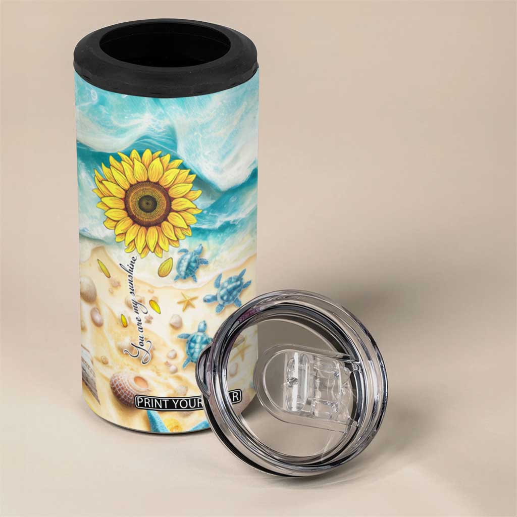 Personalized Turtle 4 in 1 Can Cooler Tumbler with Artistic Oceanic Theme Design TS04 Print Your Wear