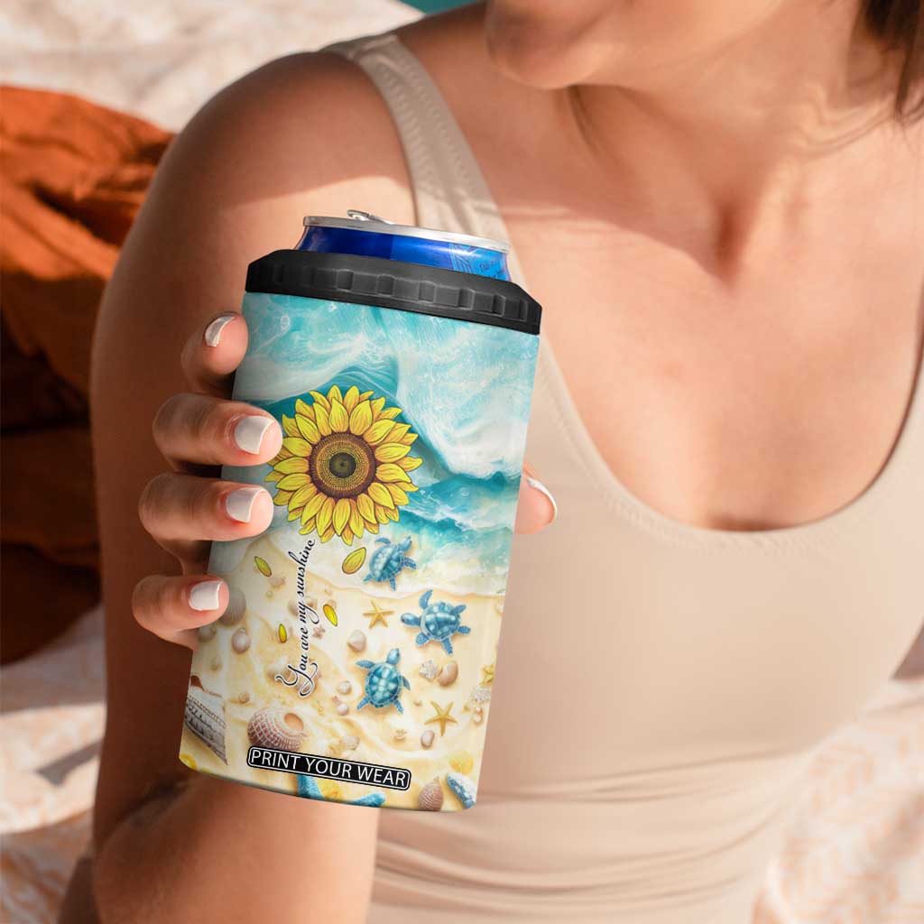 Personalized Turtle 4 in 1 Can Cooler Tumbler with Artistic Oceanic Theme Design TS04 Print Your Wear