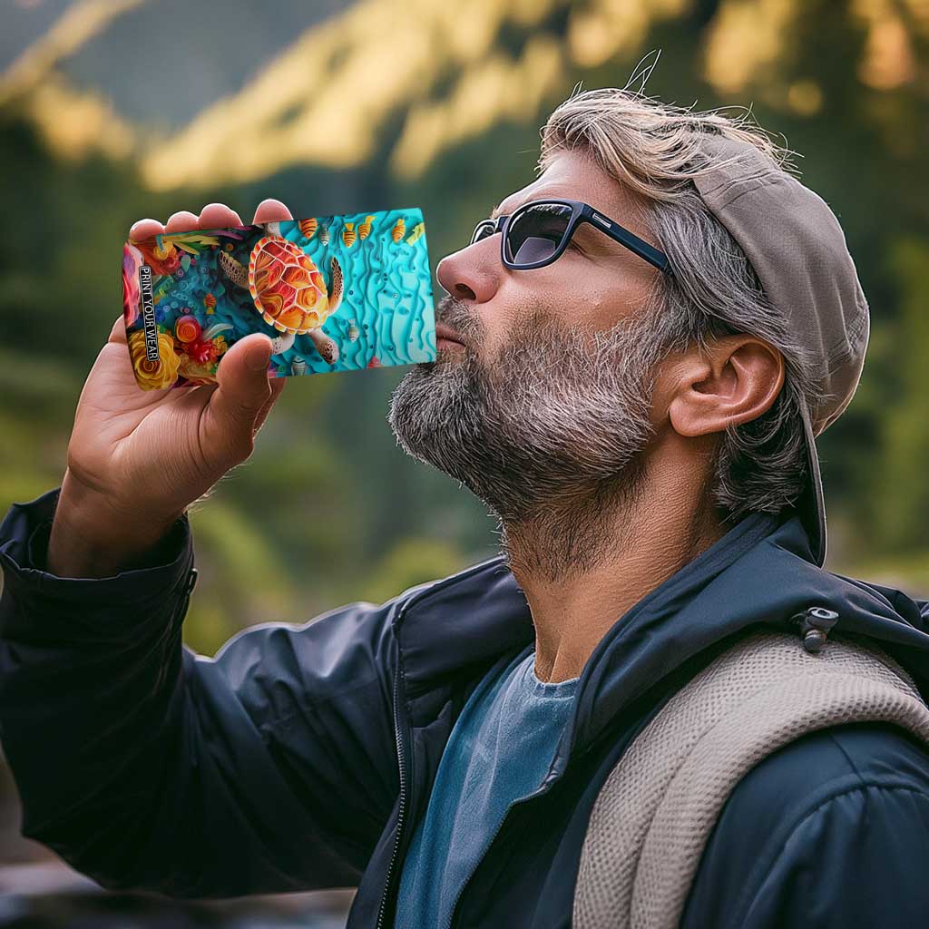 Personalized Turtle 4 in 1 Can Cooler Tumbler with Paper Quilling Art Style TS04 Print Your Wear