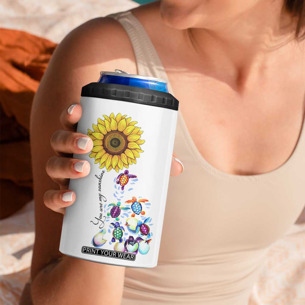 Personalized Turtle 4 in 1 Can Cooler Tumbler with You Are My Sunshine Quote Design TS04 Print Your Wear
