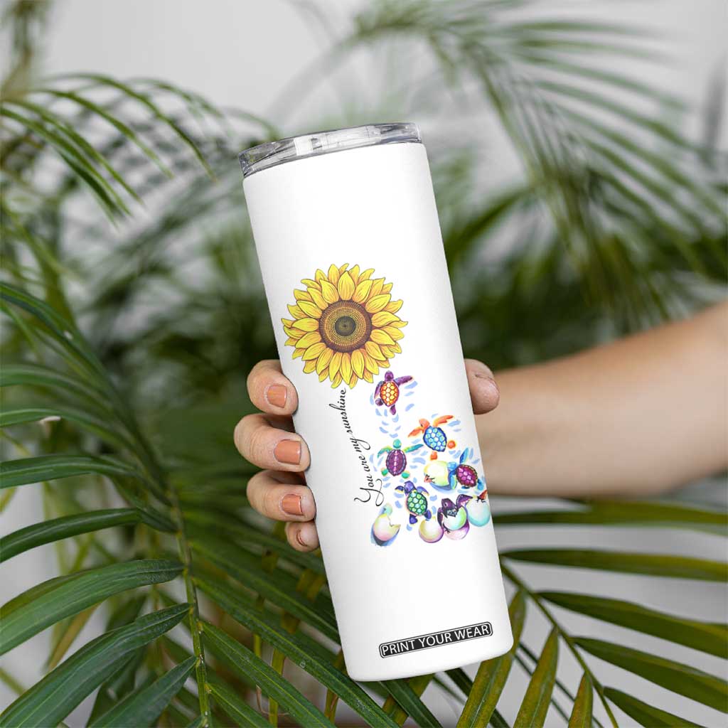 Personalized Turtle Skinny Tumbler with You Are My Sunshine Quote Design TS04 Print Your Wear