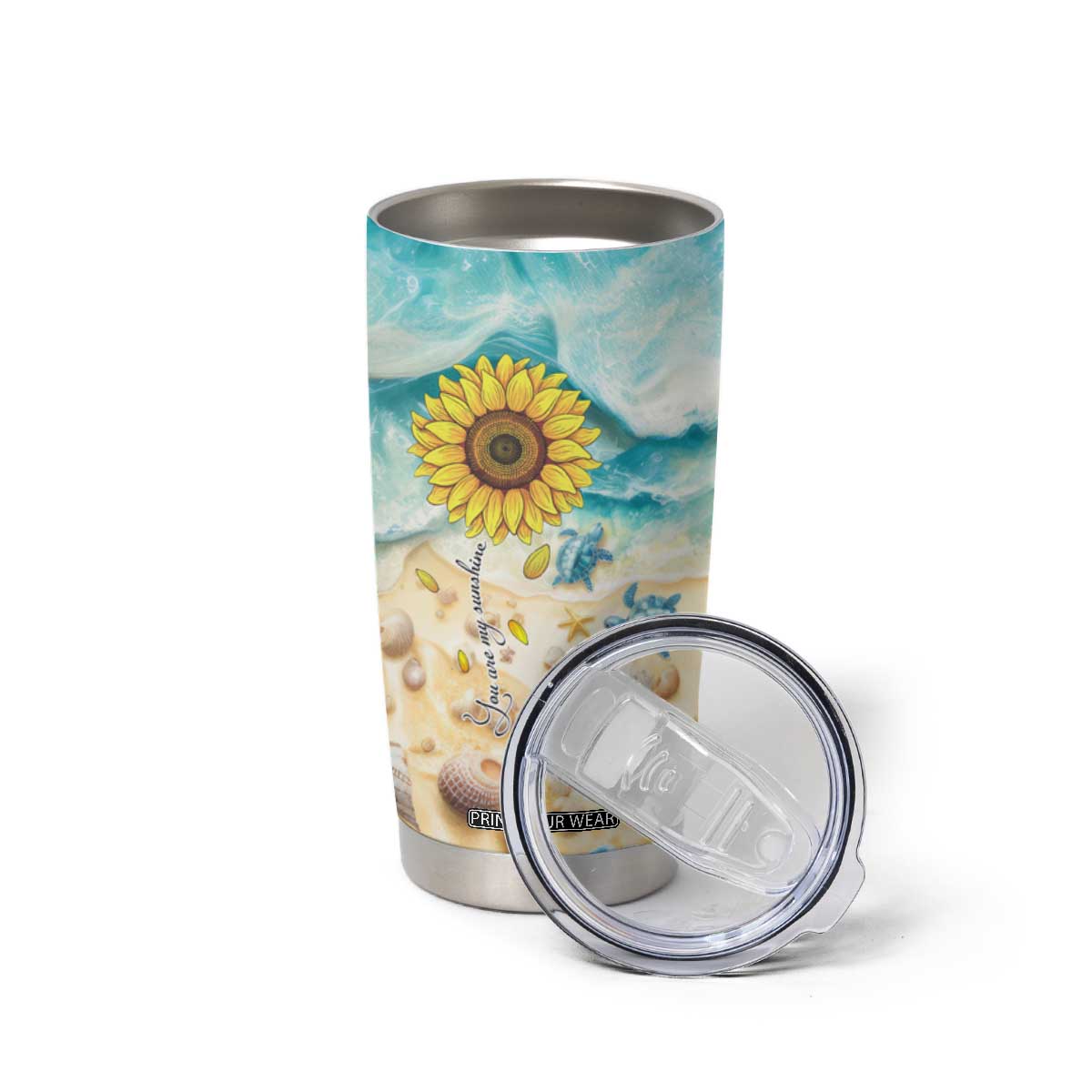 Personalized Turtle Tumbler Cup with Artistic Oceanic Theme Design TS04 Print Your Wear