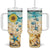 Personalized Turtle Tumbler With Handle with Artistic Oceanic Theme Design TS04 One Size: 40 oz Multicolor Print Your Wear