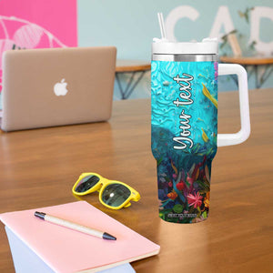 Personalized Turtle Tumbler With Handle with Paper Quilling Art Style TS04 Print Your Wear