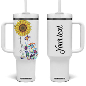 Personalized Turtle Tumbler With Handle with You Are My Sunshine Quote Design TS04 One Size: 40 oz Multicolor Print Your Wear