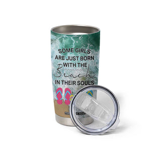 Personalized Turtle on the Beach Tumbler Cup with Coastal Theme TS04 Print Your Wear