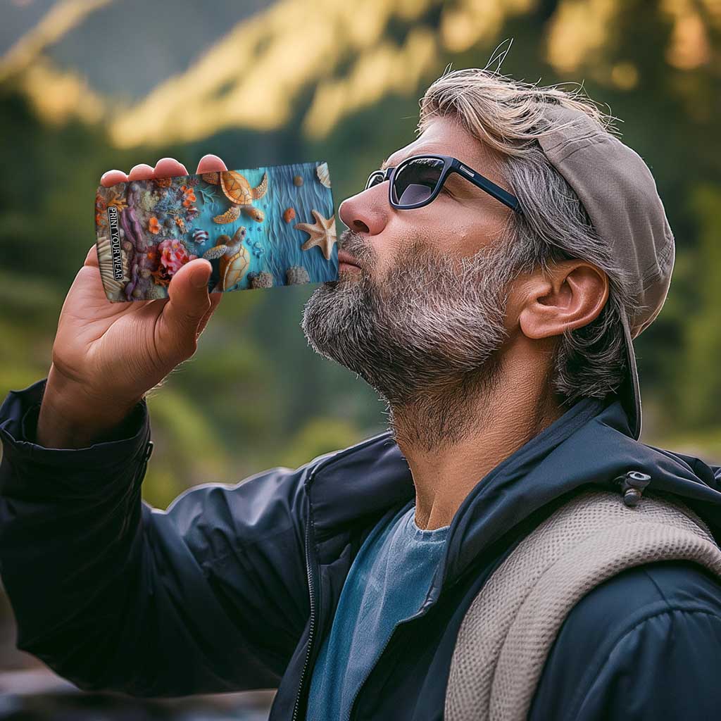 Personalized Turtles in the Ocean 4 in 1 Can Cooler Tumbler with Plaster Carving Style TS04 Print Your Wear