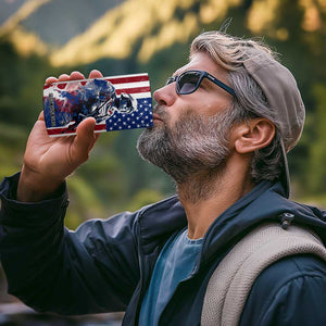 Personalized Veteran 4 in 1 Can Cooler Tumbler with American Flag Background Design TS04 Print Your Wear