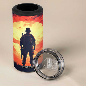 Personalized Veteran 4 in 1 Can Cooler Tumbler with Memory Tribute Theme Design TS04 Print Your Wear