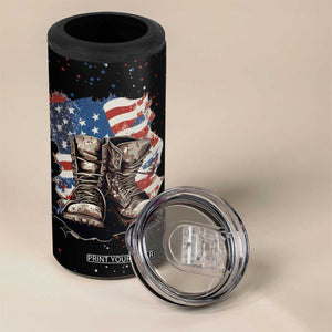Personalized Veteran Boot 4 in 1 Can Cooler Tumbler with Military Service Theme TS04 Print Your Wear