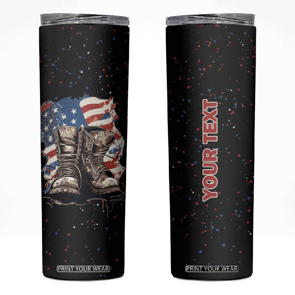 Personalized Veteran Boot Skinny Tumbler with Military Service Theme TS04 Multicolor Print Your Wear