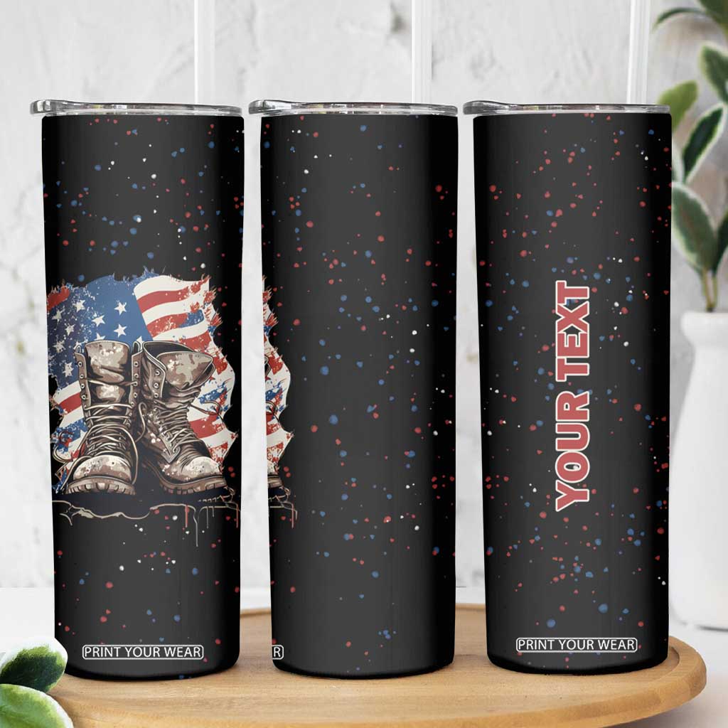 Personalized Veteran Boot Skinny Tumbler with Military Service Theme TS04 Print Your Wear