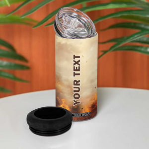 Personalized Veteran Hand Salute 4 in 1 Can Cooler Tumbler with Patriotic Style TS04 Print Your Wear