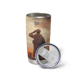 Personalized Veteran Hand Salute Tumbler Cup with Patriotic Style TS04 Print Your Wear