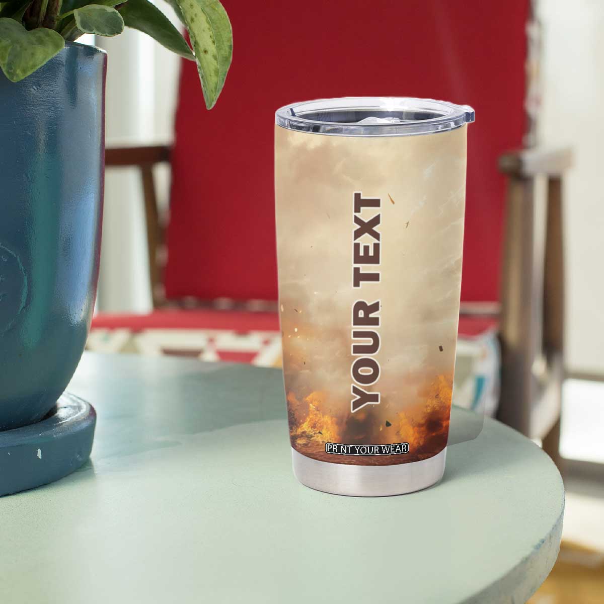 Personalized Veteran Hand Salute Tumbler Cup with Patriotic Style TS04 Print Your Wear